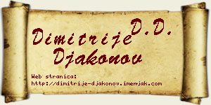 Dimitrije Đakonov vizit kartica